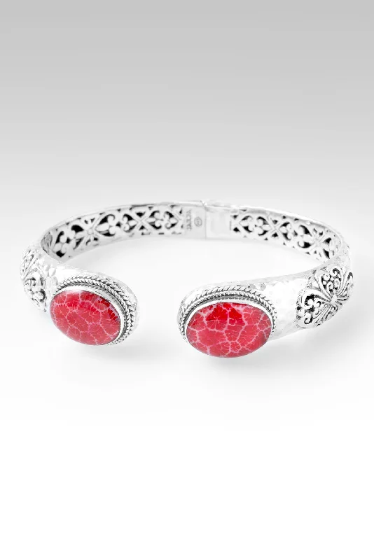 Ladies cuff bangle bracelet-Sweet to the Soul Tip-to-Tip Bracelet™ in Red Indonesian Coral