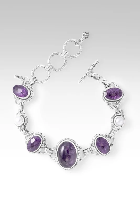 Ladies custom charm bracelet-Revive my Faith Bracelet™ in Chevron Amethyst