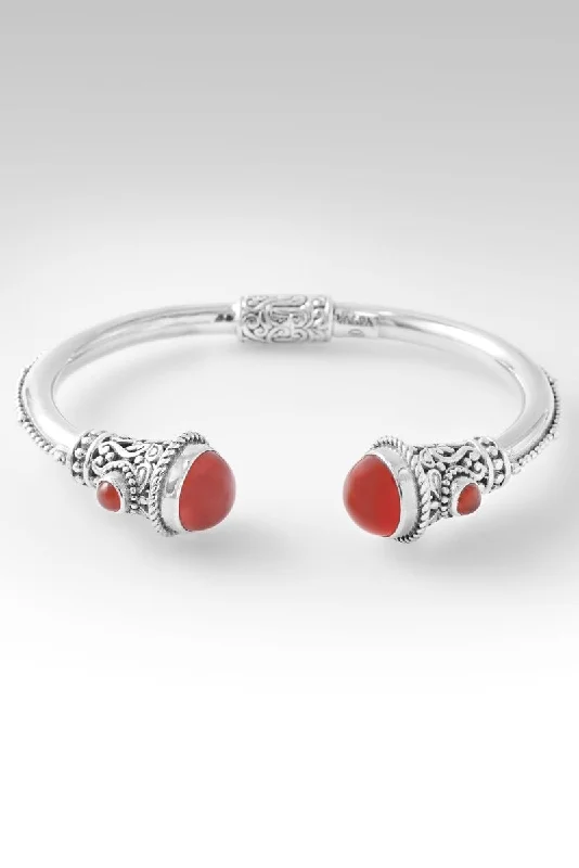 Ladies silver bangles-Noble Promise Tip-to-Tip Bracelet™ in Carnelian