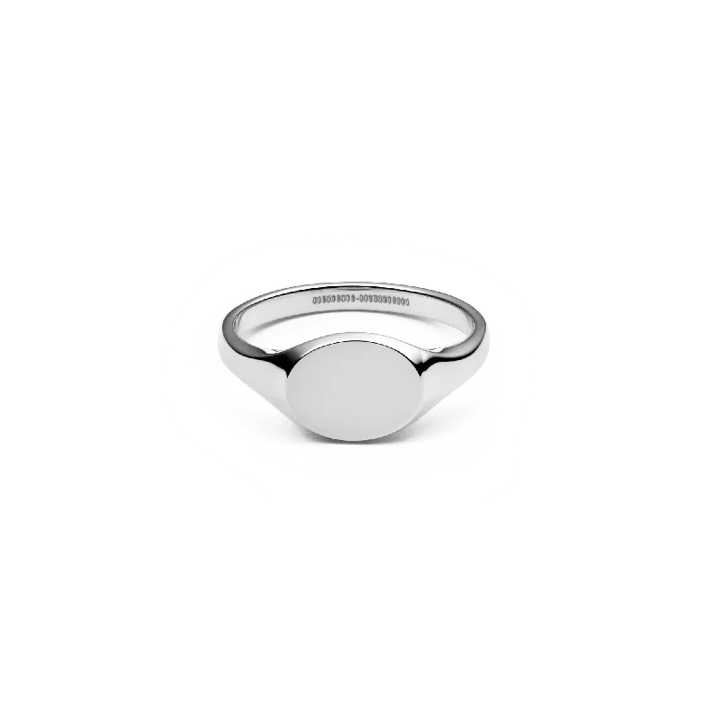 Ladies classic wedding ring-Classic Mini Signet Ring Silver