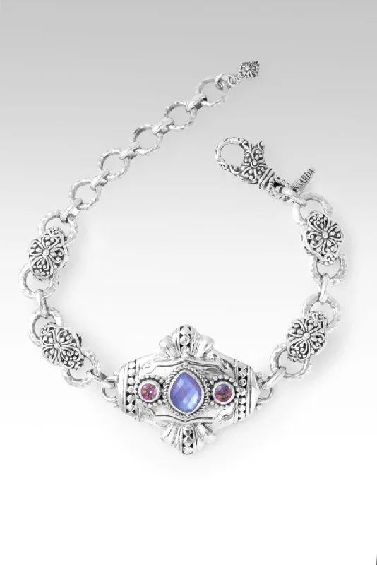 Ladies diamond tennis bracelet-Delightful Days Bracelet™ in Ruby Mother of Pearl Quartz Triplet