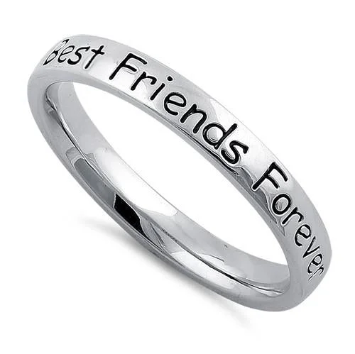 Ladies classic wedding ring-Sterling Silver "Best Friends Forever" Ring