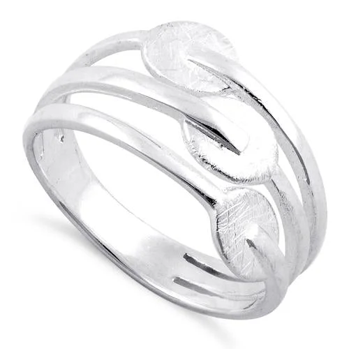 Ladies platinum eternity band-Sterling Silver Abstract Circles Ring