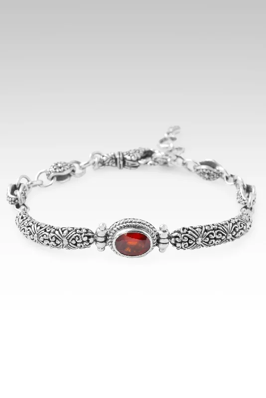 Ladies elegant gold bracelet-Wondrous Grace Bracelet™ II in Hessonite Garnet