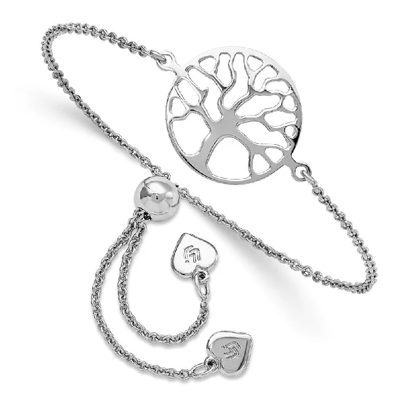 Ladies elegant gold bracelet-925 Sterling Silver Tree of Life Adjustable Bracelet