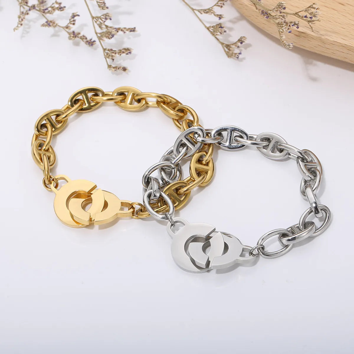 Ladies casual bracelet-Wholesale Simple Style Geometric Titanium Steel Bracelets