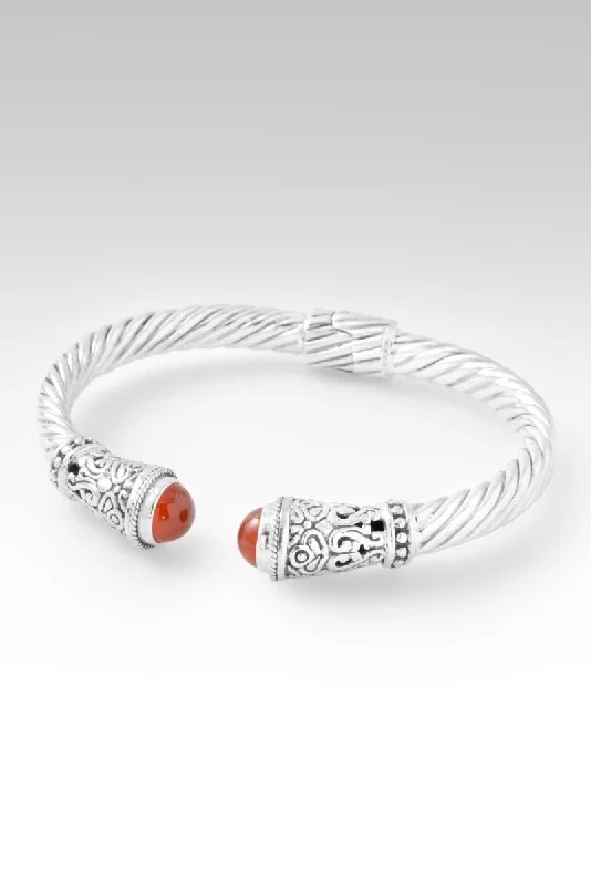 Ladies minimalist bracelet-Joy in the Lord Tip-to-Tip Bracelet™ in Carnelian