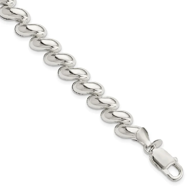 Ladies chunky bracelet-925 Sterling Silver Fancy San Marco Bracelet, 7.5"