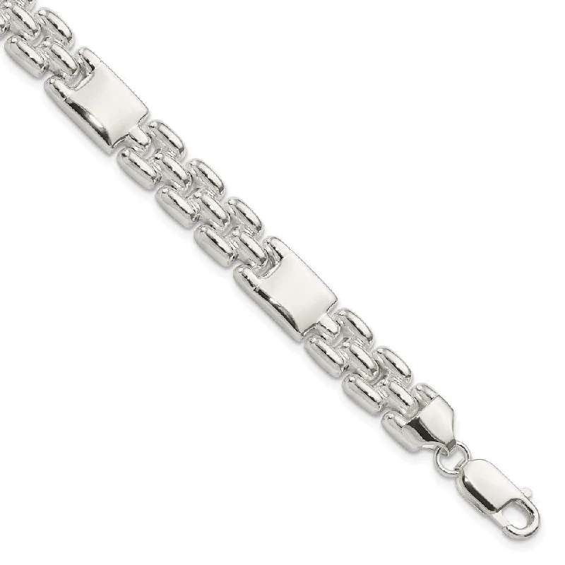 Ladies silver chain bangle-925 Sterling Silver Rhodium-plated Beaded 3- Strand Bracelet, 7.5" w/1in Extender