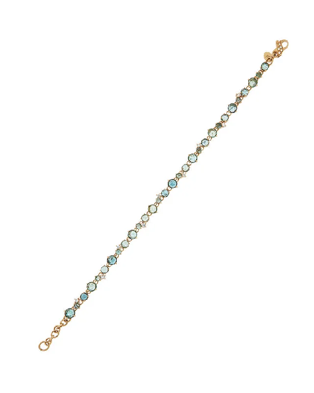 Ladies diamond tennis bracelet-Tourmaline and Diamonds Bracelet