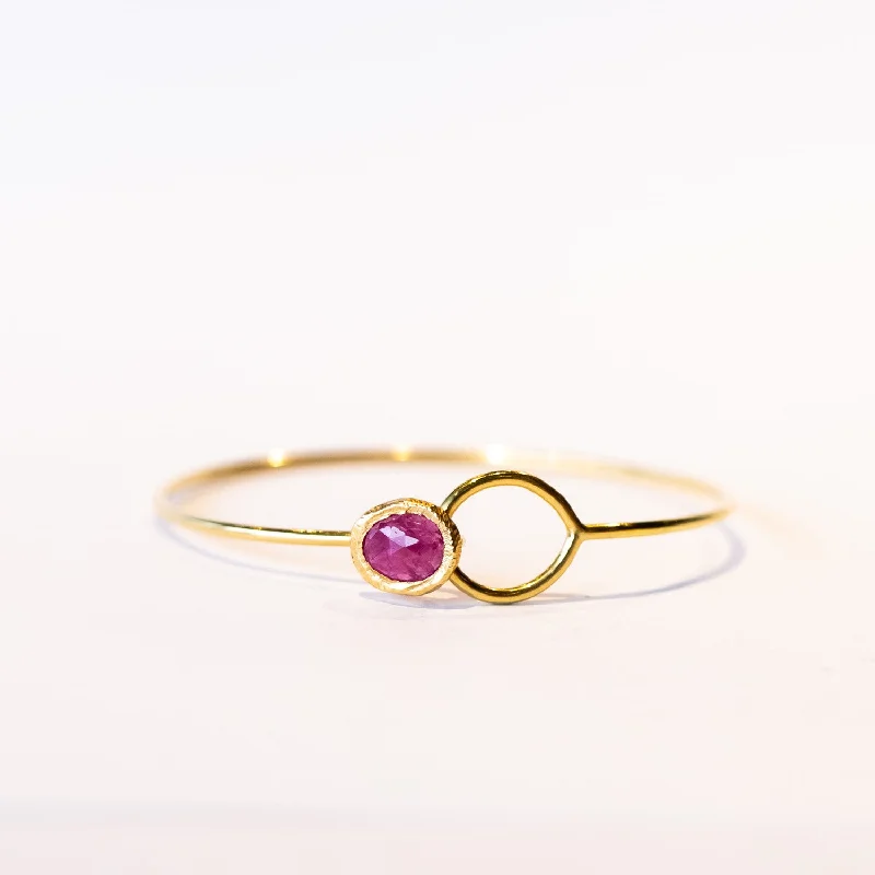 Ladies double bangle bracelet-Page Sargisson | Ruby Button Cuff Bracelet