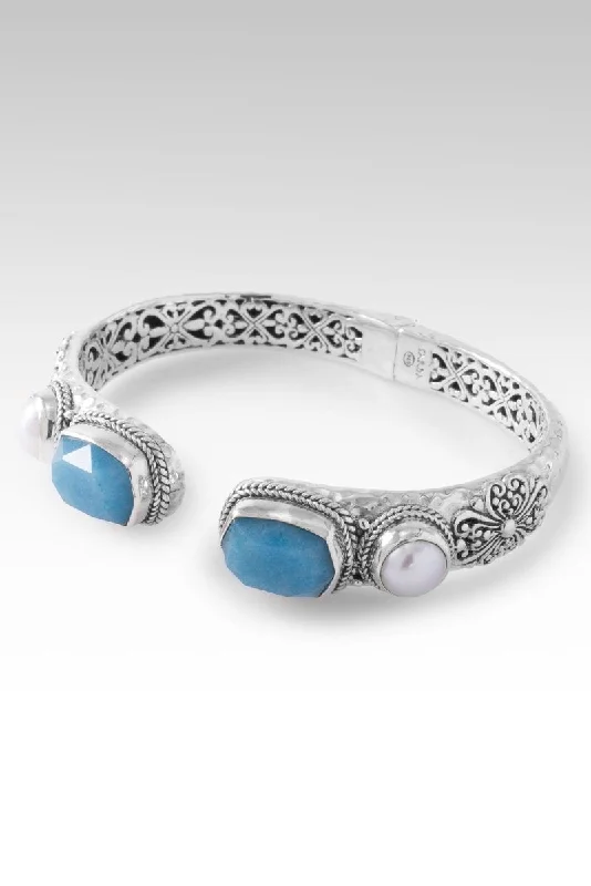 Ladies gold cuff bracelet-Purpose & Intent Tip-to-Tip Bracelet™ in Blue Quartz