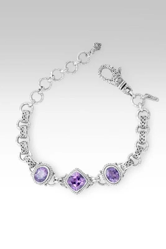 Ladies eternity bracelet-Sweet Victory Bracelet™ in Plum Lab Created Sapphire