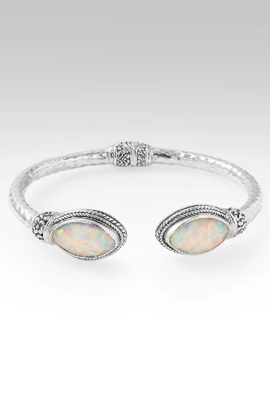 Ladies polished gold bracelet-Respond Rightly Tip-to-Tip Bracelet™ in Peaches & Cream Simulated Opal