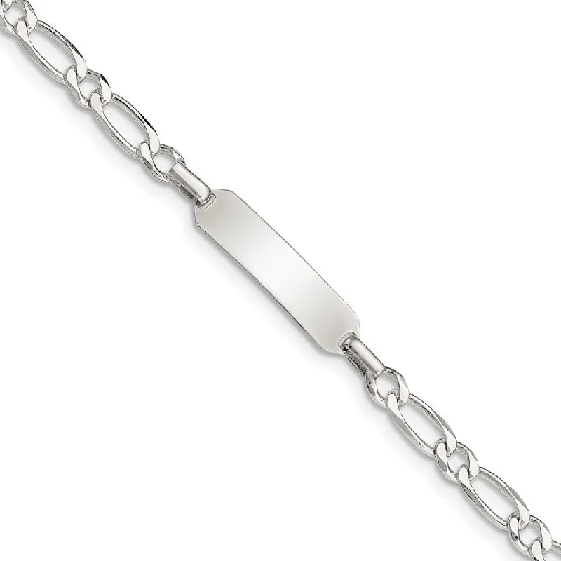 Ladies romantic bracelet-925 Sterling Silver 4mm Engraveable Childrens ID Bracelet