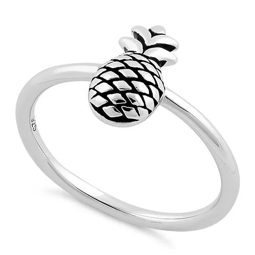 Ladies sapphire ring-Sterling Silver Pineapple Ring