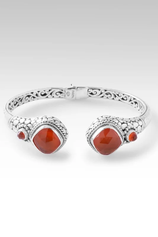 Ladies infinity bangle-Joyful Tip-to-Tip Bracelet™ in Carnelian