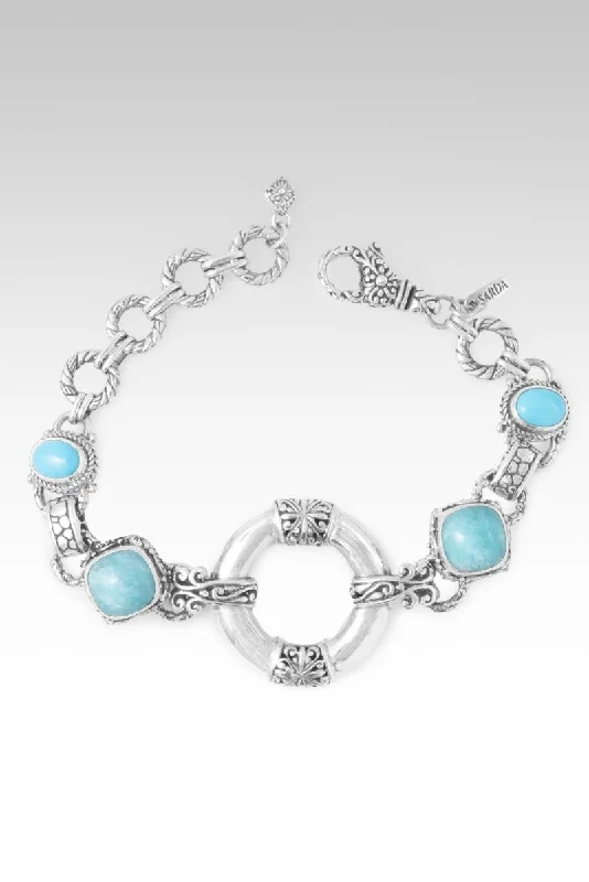 Ladies elegant bracelet-Trust and Be Faithful Bracelet™ in Amazonite