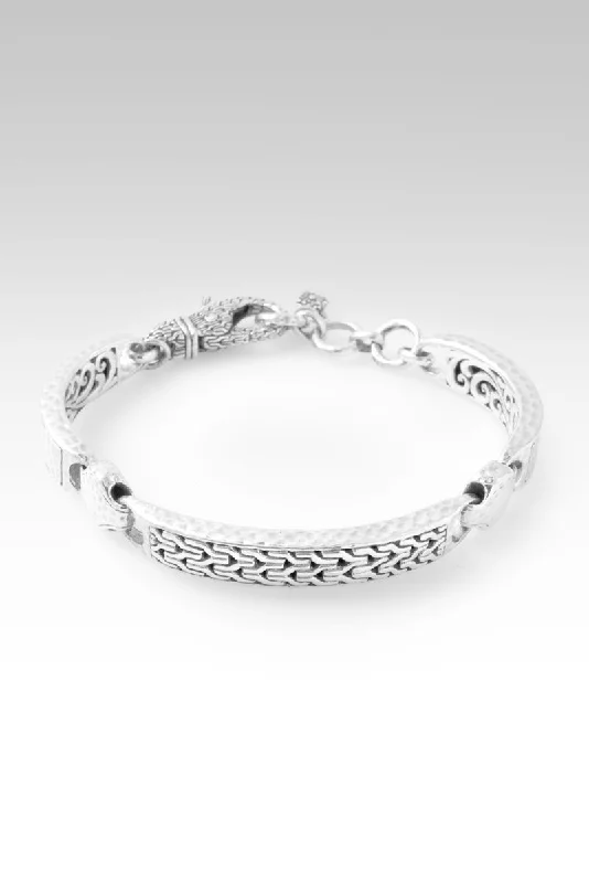 Ladies silver charm bracelet-Renewed Strength Bracelet™ in Chainlink