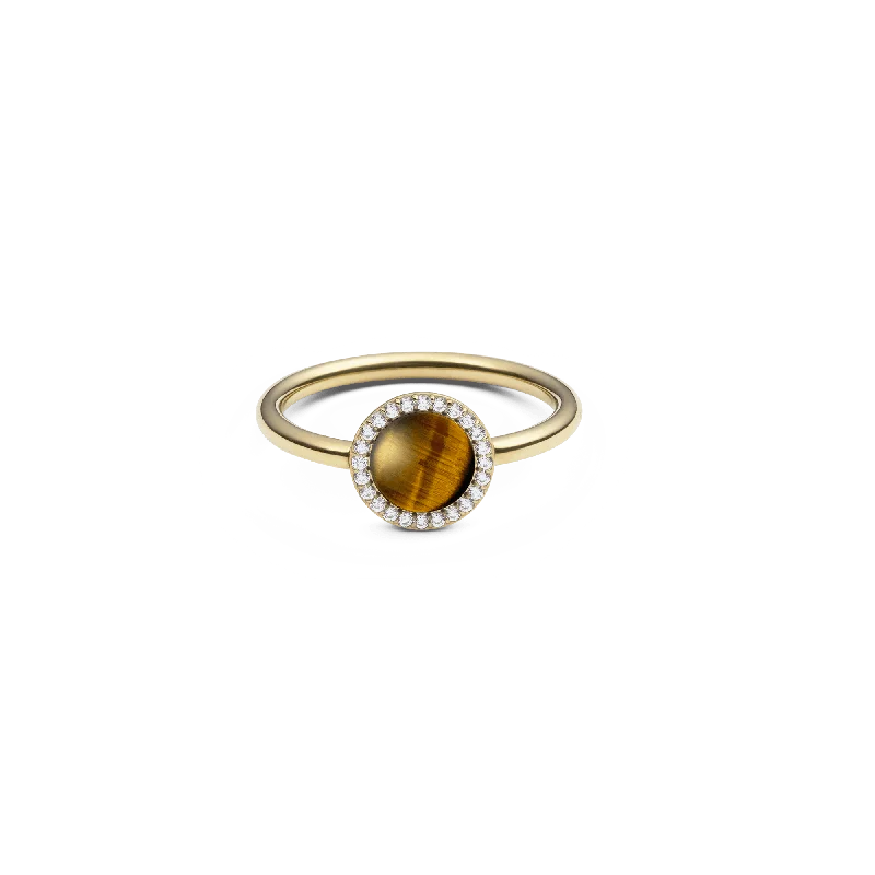 Ladies luxury diamond ring-Audrey Ring Tiger Eye Gold