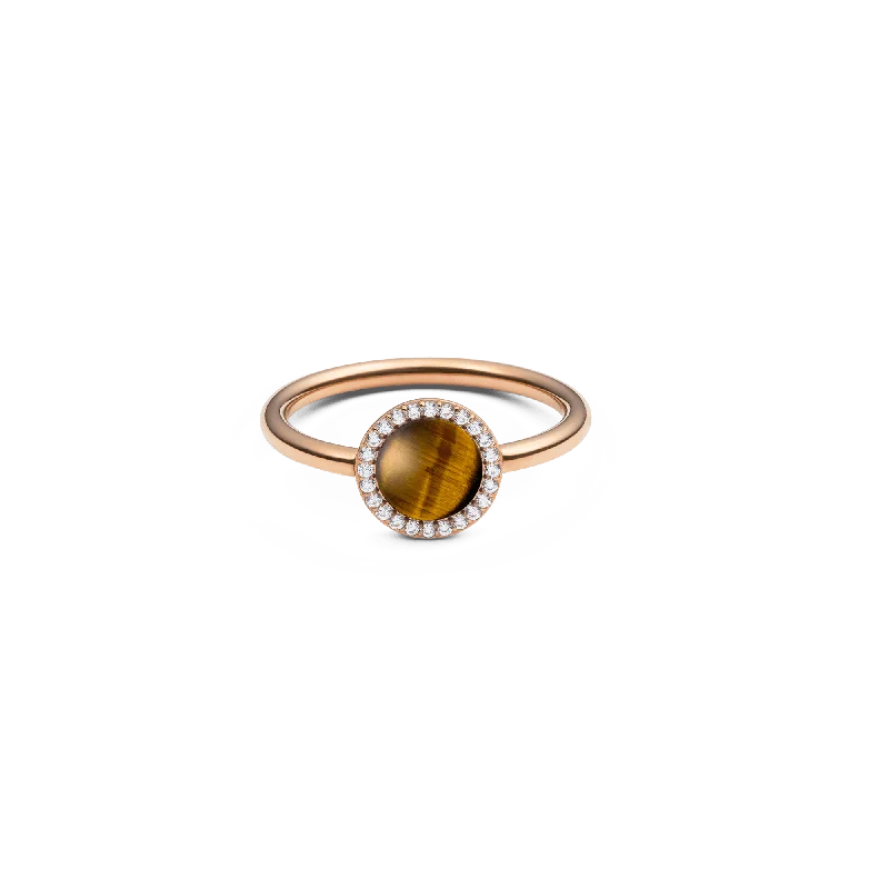 Ladies bridal ring set-Audrey Ring Tiger Eye Rose Gold