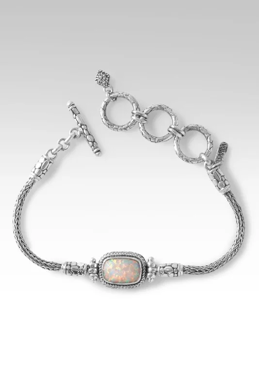 Ladies adjustable bangle-Rise Above Bracelet™ in Peaches & Cream Simulated Opal