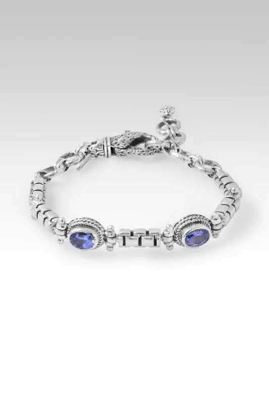 Ladies gold bangle bracelet-Tranquil Presence Bracelet™ in Tanzanite