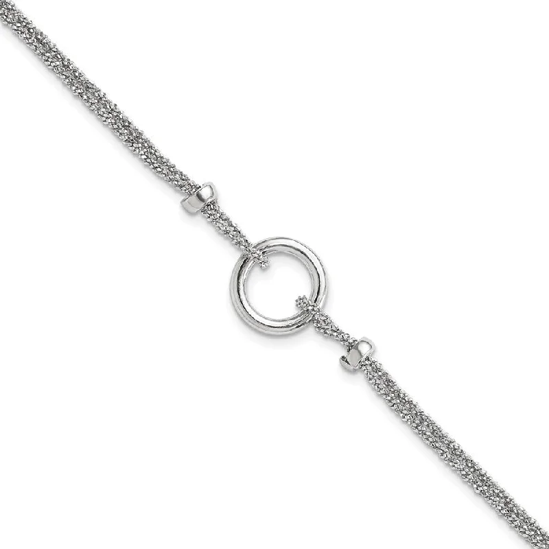 Ladies multicolor bracelet-925 Sterling Silver Rhodium-plated Bracelet, 7" w/1in Extender