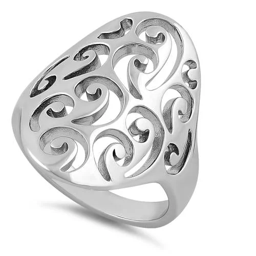 Ladies custom ring-Sterling Silver Wind Swirls Ring