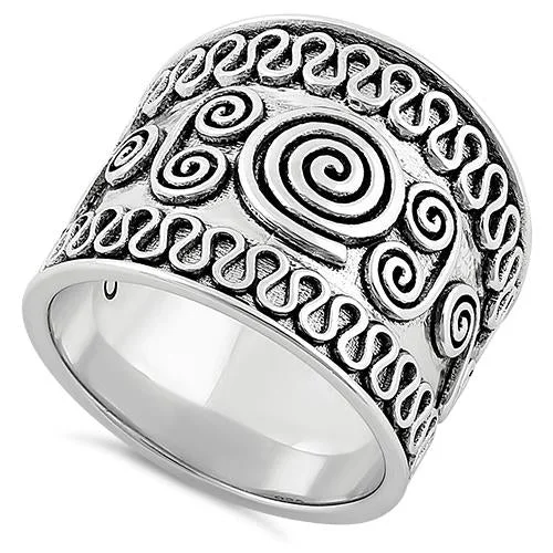 Ladies bridal ring set-Sterling Silver Bali Swirl Ring