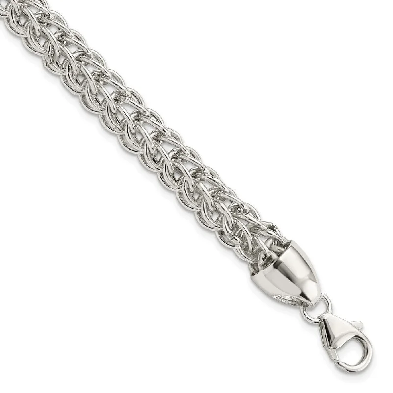 Ladies tennis bracelet-925 Sterling Silver Fancy Circle Link 7.5in Bracelet, 7.5" (W-7.24mm)