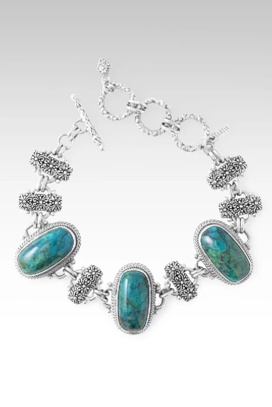 Ladies stylish charm bracelet-Sing Hallelujah Bracelet™ in Parrot Wing Chrysocolla