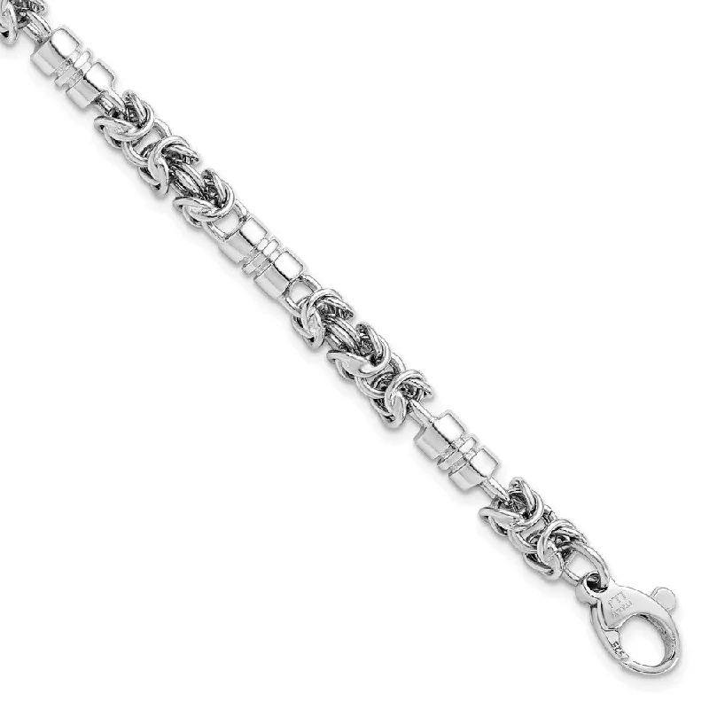 Ladies custom charm bracelet-925 Sterling Silver Fancy Bracelet, 7.5"