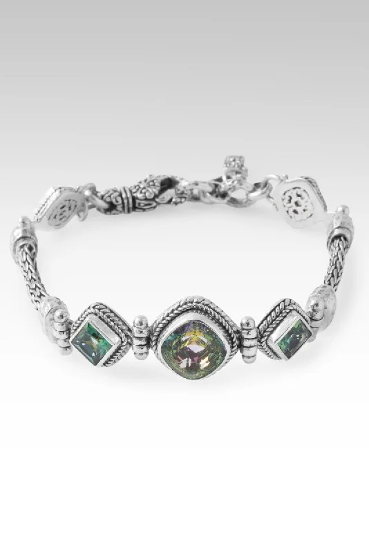 Ladies colorful bangle bracelet-Faithful Heart Bracelet™ in Odyssey Limelight™ Mystic Quartz