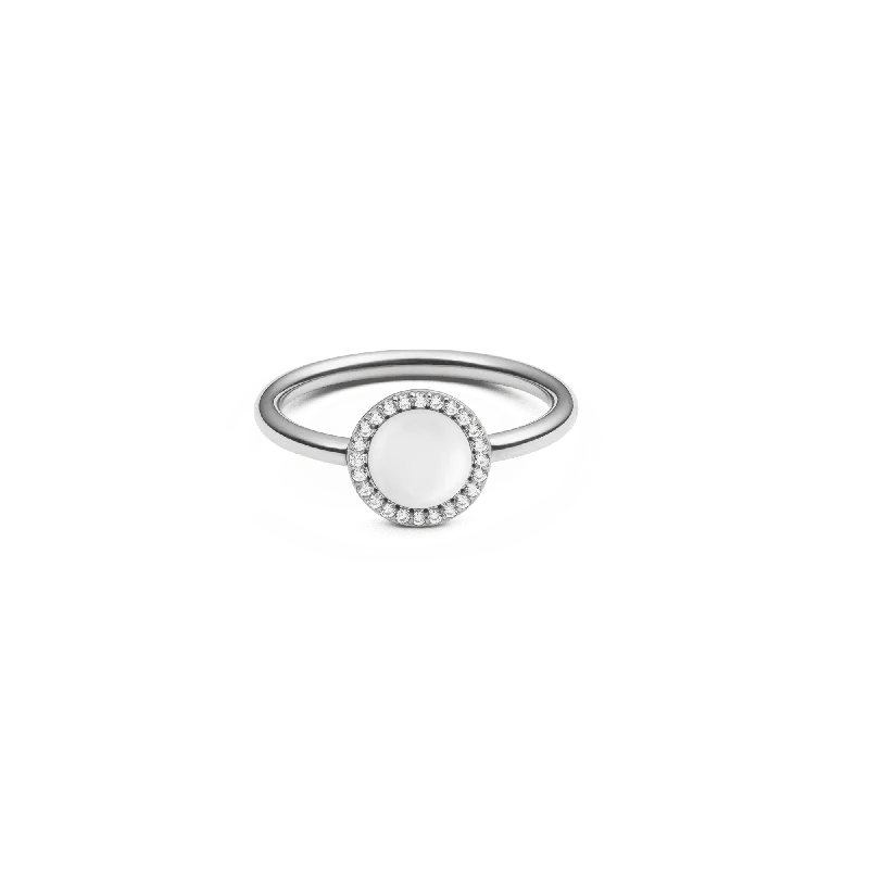 Ladies stacking rings-Audrey Ring Mother of Pearl Silver