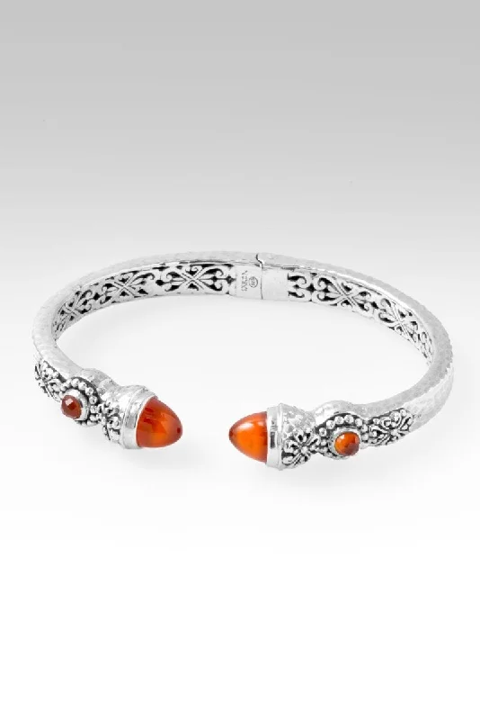 Ladies bangle bracelet-Spiritual Growth Tip-to-Tip Bracelet™ in Carnelian