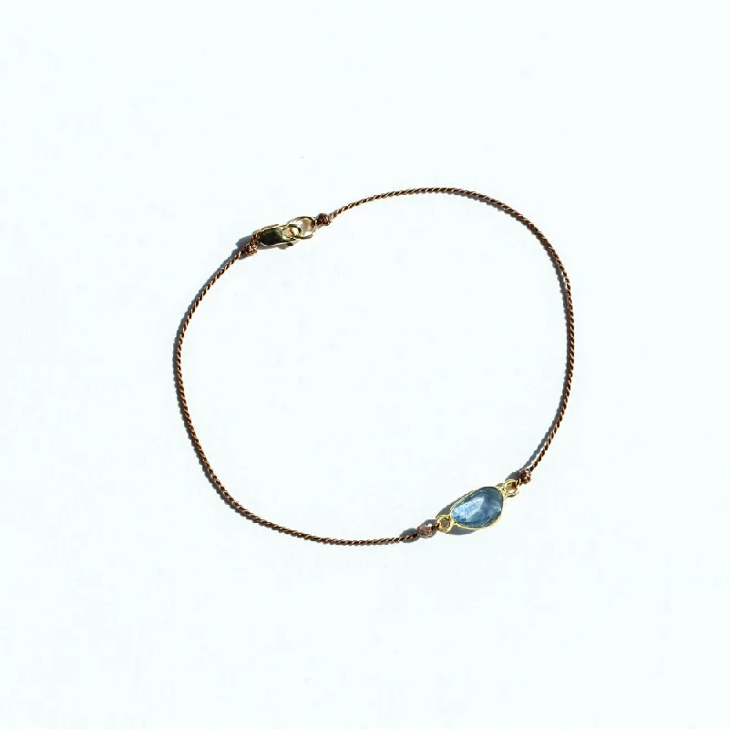 Ladies sapphire bracelet-Margaret Solow | Asymmetrical Blue Sapphire Cord Bracelet