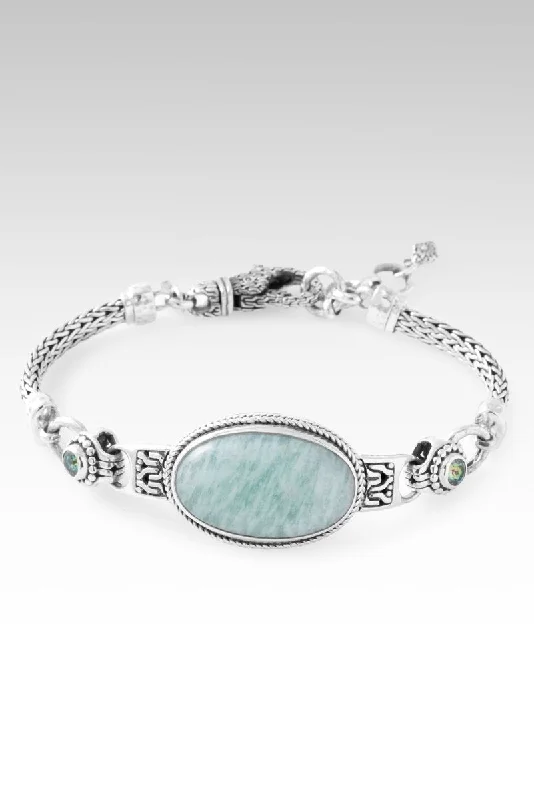 Ladies sterling silver bracelet-Persist and Prevail Bracelet™ in Mint Amazonite