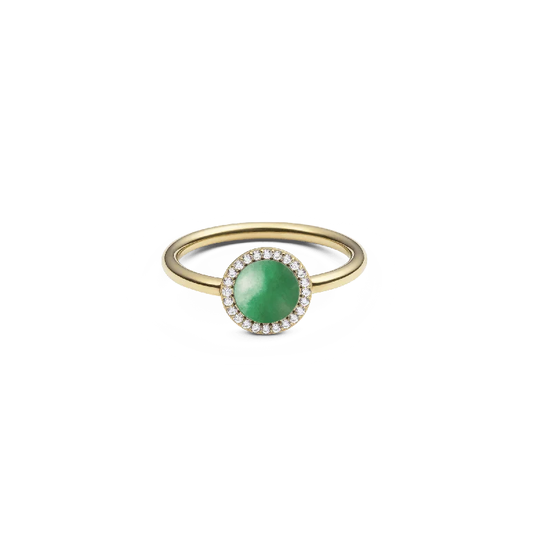 Ladies luxury platinum ring-Audrey Ring Jade Gold