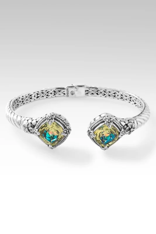 Ladies chunky bracelet-Path of Light Tip-to-Tip Bracelet™ in Jealous Yellow™ Mystic Quartz