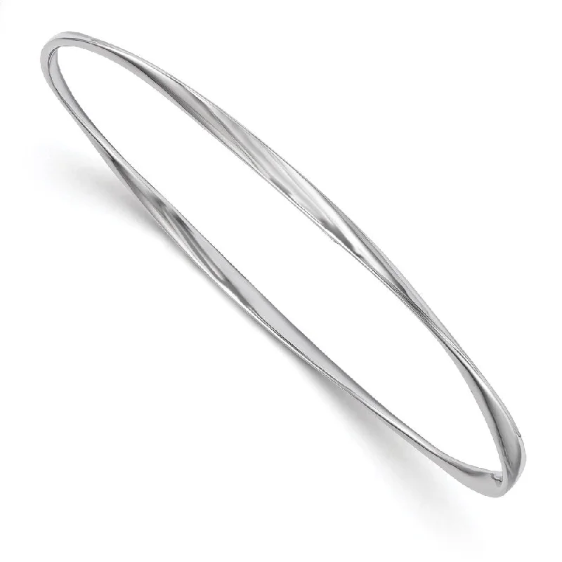 Ladies colorful bangle bracelet-925 Sterling Silver Twisted Bangle Bracelet, 8"