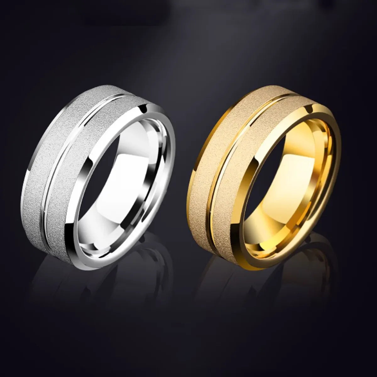 Ladies colored diamond ring-Wholesale Simple Style Solid Color Titanium Steel Plating 18k Gold Plated Rings