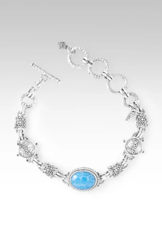 Ladies crystal bracelet-Journey of Enlightenment Bracelet™ in Powder Blue Indonesian Coral