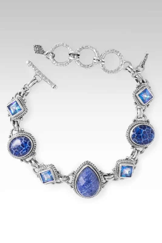 Ladies charm bracelet-Finally Home Bracelet™ in Dumortierite