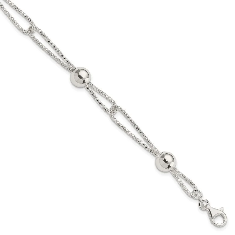 Ladies silver chain bracelet-925 Sterling Silver Fancy Bracelet, 7.75"