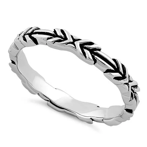 Ladies ring with diamonds-Sterling Silver Arrows Ring