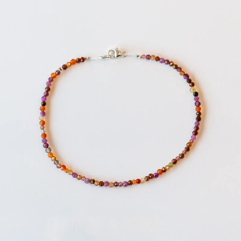 Ladies vintage bracelet-Margaret Solow | Pink and Orange Multi-Gemstone Bracelet