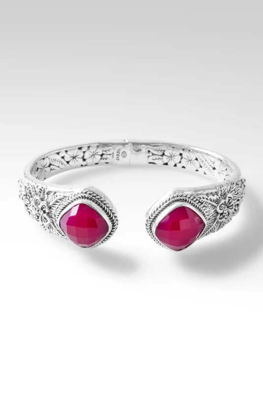 Ladies diamond tennis bracelet-Promise of Grace Tip-to-Tip Bracelet™ in Wild Raspberry Chalcedony