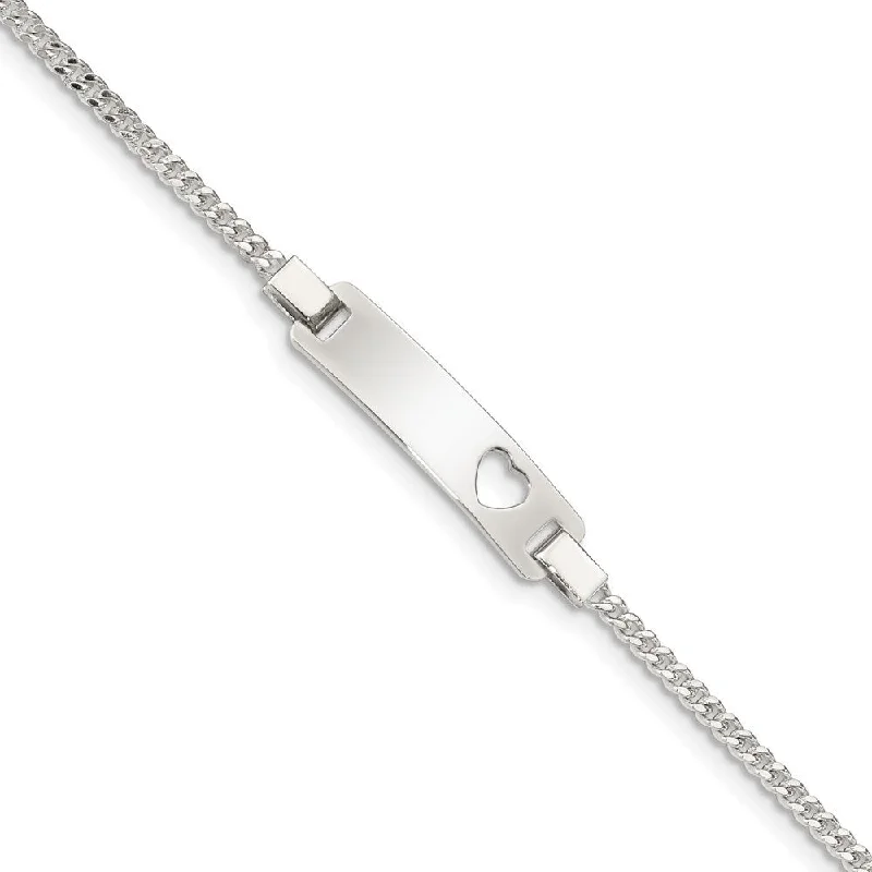 Ladies silver bracelet-925 Sterling Silver Adjustable Baby ID Bracelet, 6"