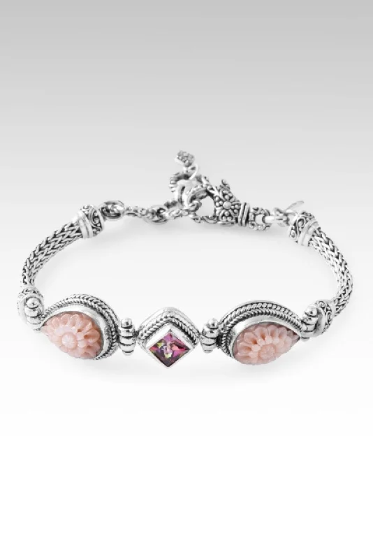 Ladies charm bracelet-Spiritual Strength Bracelet™ in Pink Mother of Pearl